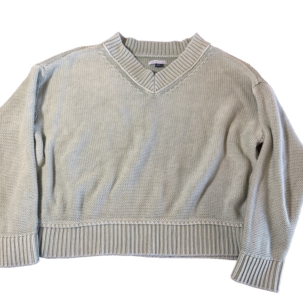 American Eagle 100% Cotton Spring Sweater Womens M Green